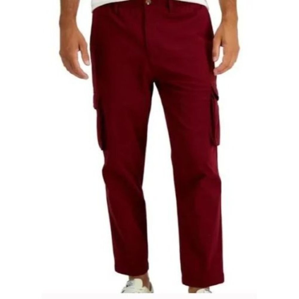NEW! Club Room Cargo Pants Garnet Stone Classic Fit Men's Size XL